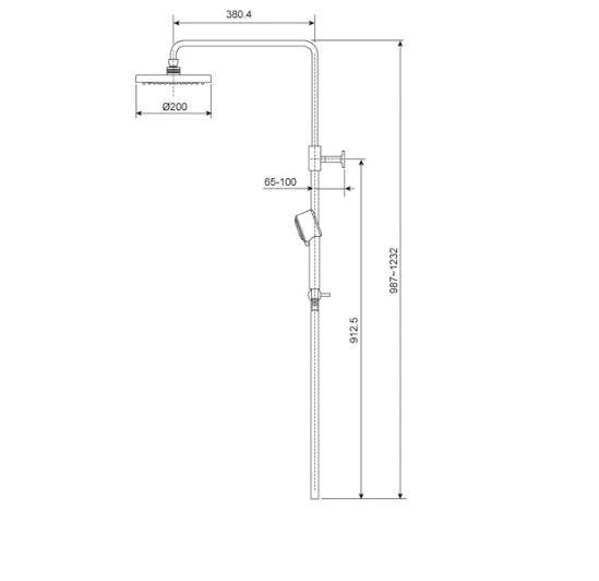 Bộ cây sen phun mưa American Standard WF-3672/A-6110.978.903 (trọn bộ Moonshadow D20S)