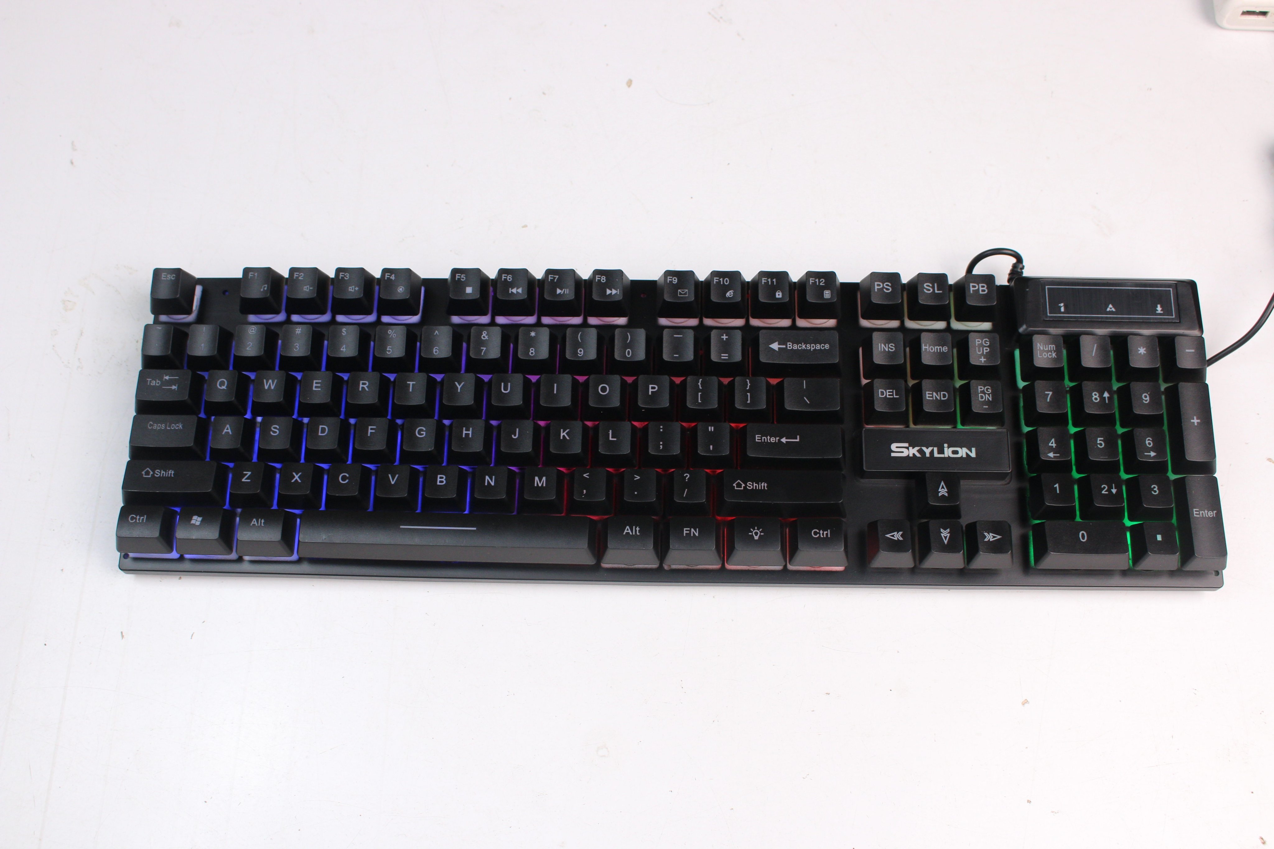 Bàn phím giả cơ Skylion H600 -  104 phím  Hệ thống đèn LED 7 màu, tương thích với các loại PC, Laptop, bộ chuyển đổi game - Hàng Nhập Khẩu