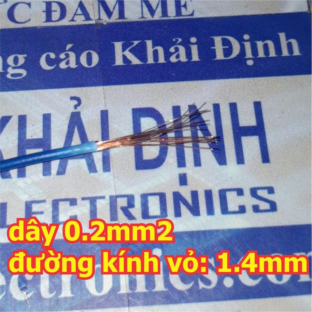 dây điện đơn RV 0,2mm dây mềm, sợi đồng nhỏ (nguyên cuộn 100m) có 6 màu đỏ/đen/lục/trắng/dương/vàng kde1661