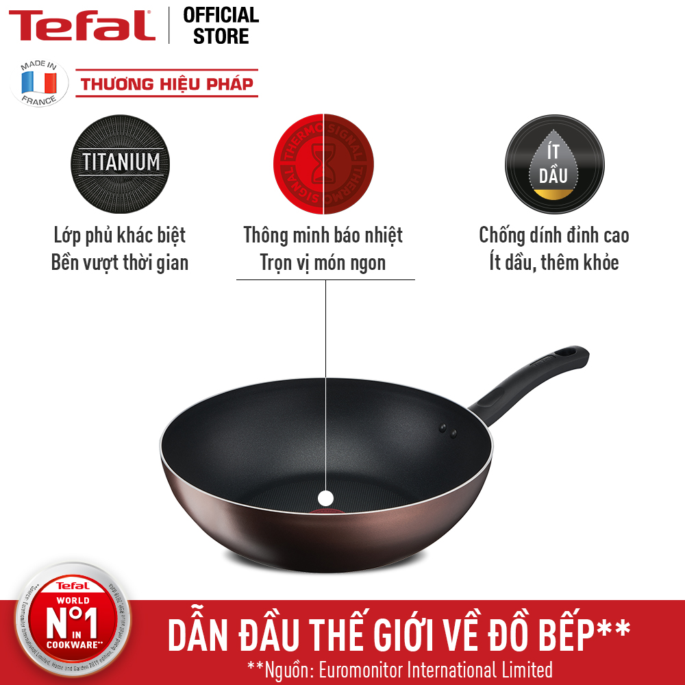 Chảo xào chống dính đáy từ Tefal Day by Day 26cm, dùng cho mọi loại bếp- Hàng chính hãng