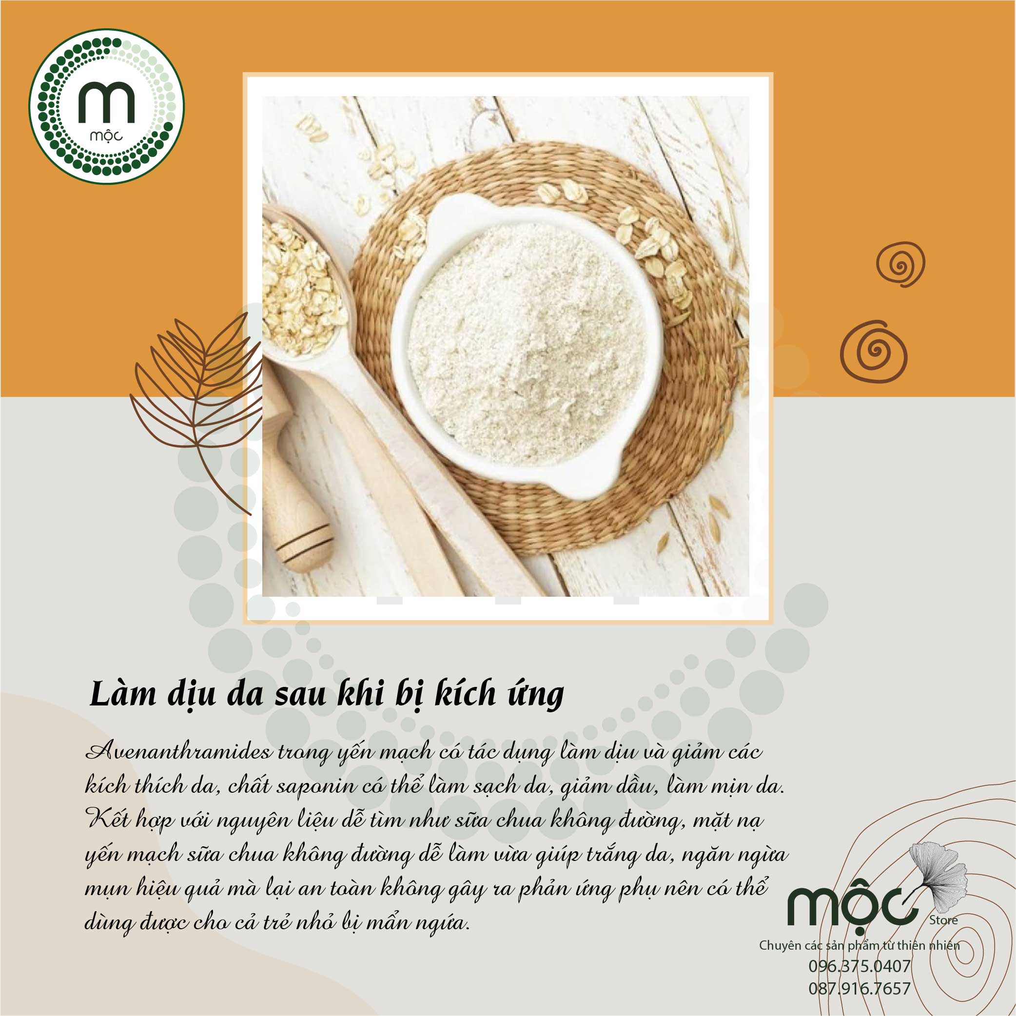 Bột Yến Mạch đắp mặt nguyên chất từ thiên nhiên 100ml handmade