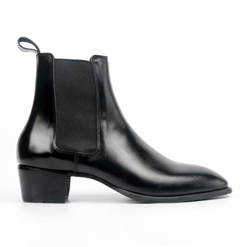 Giày Chelsea boots nam CB01 bản mũi nhọn, da bò cao ống cao,  LEMANS bảo hành 24tháng