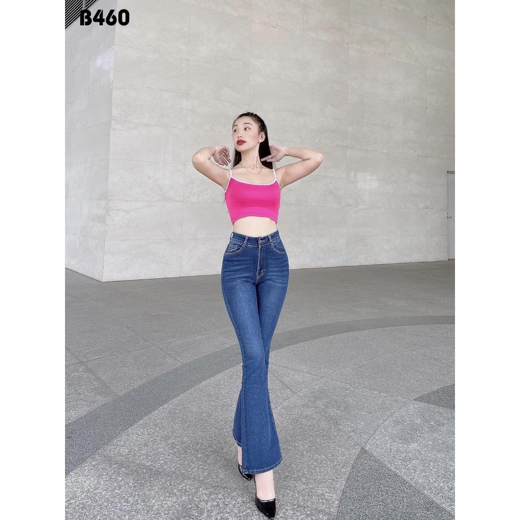 Quần Jeans Nữ Lưng Siêu Cao Tôn Dáng Ống loe dài