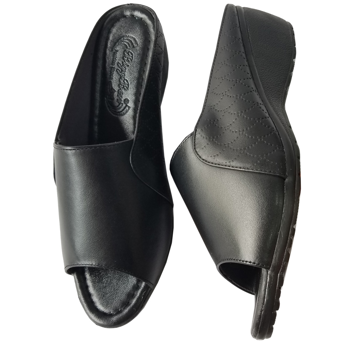 Dép Đế Xuồng Nữ BIGBEN Da Bò Thật Cao 5 Phân DX61