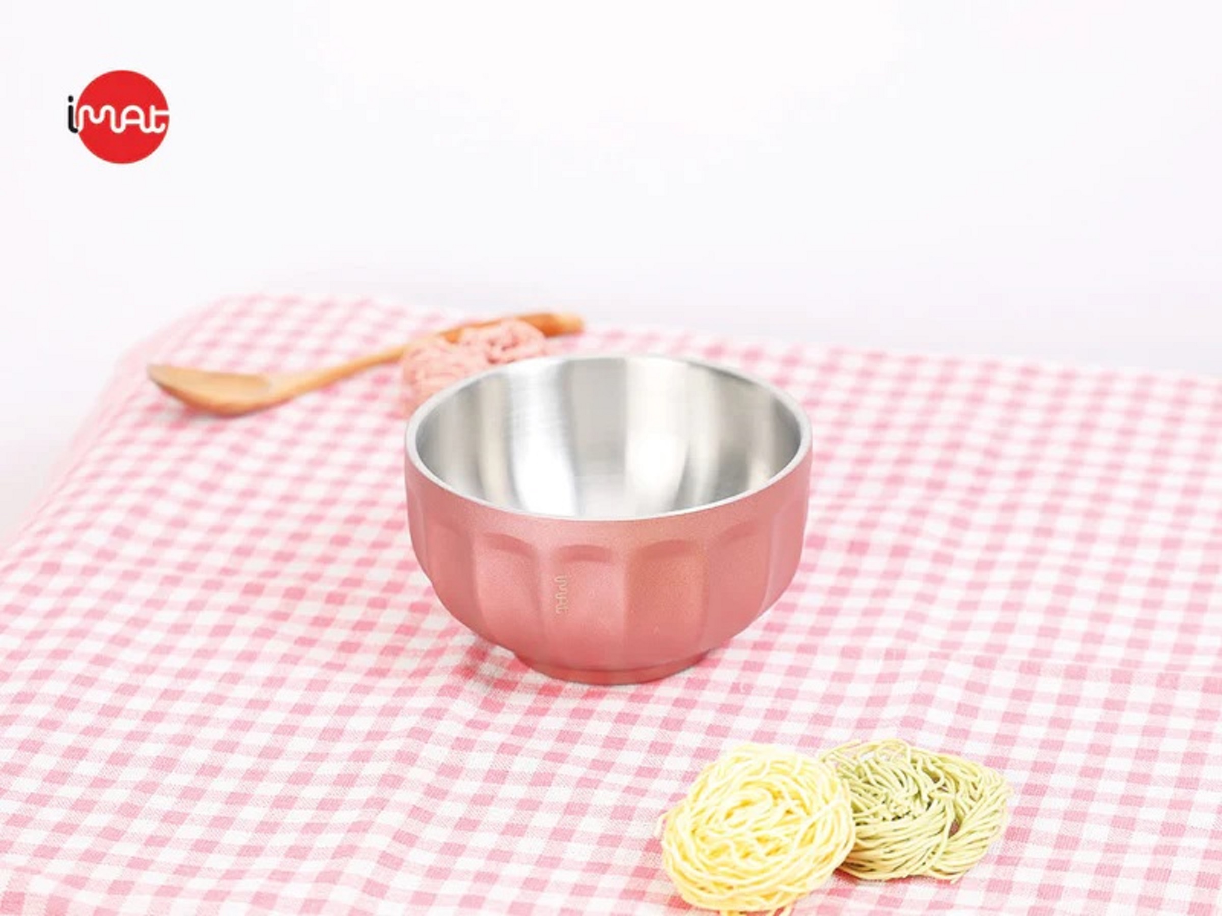 Tô canh hai thành inox hồng gold iMAT