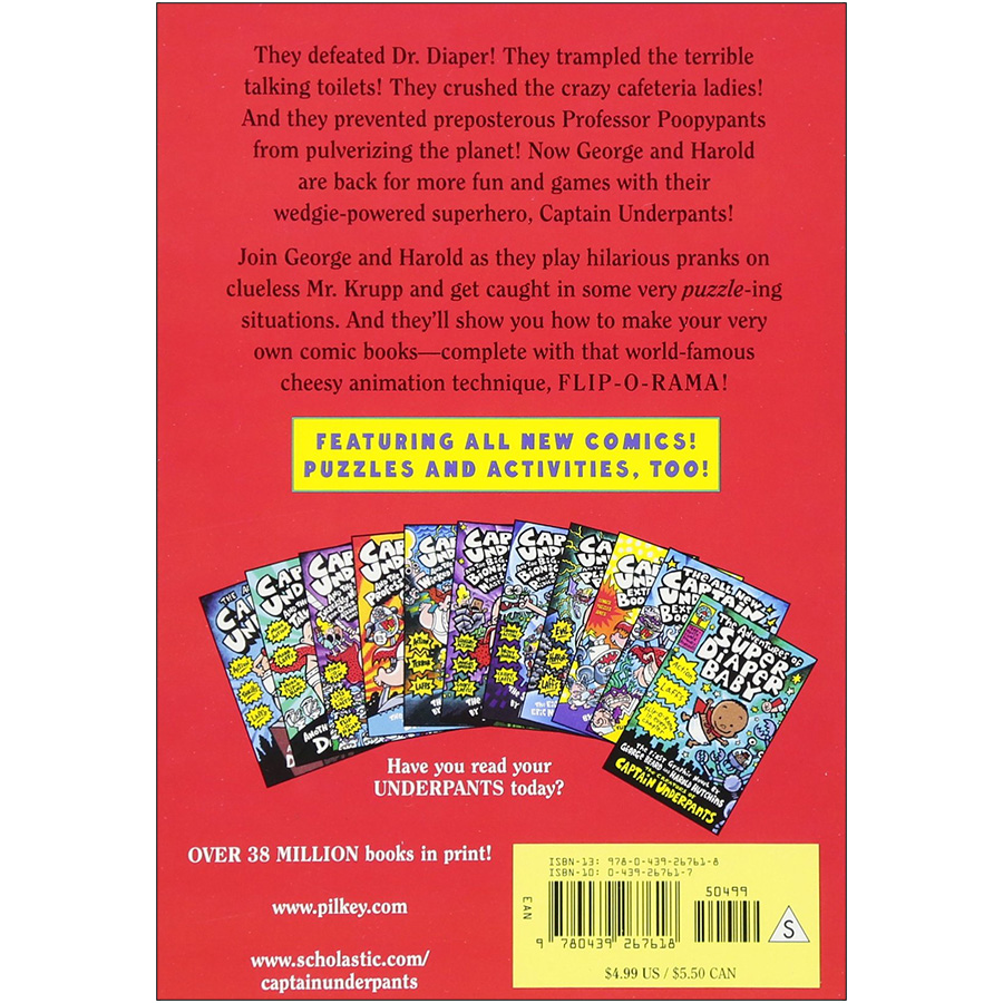 The Captain Underpants Extra-Crunchy Book o' Fun (Comics Puzzles Jokes and Laffs Flip-O-Rama Stickers)