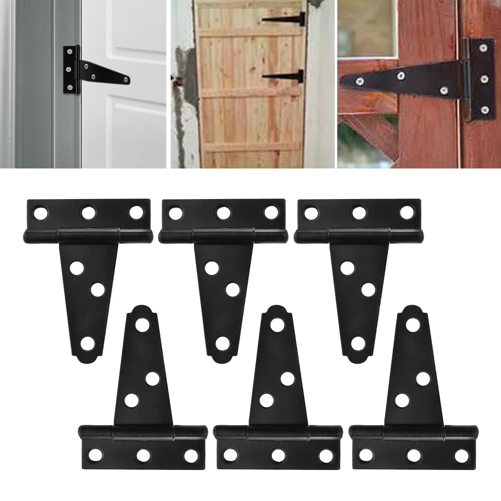 6PCS Heavy Duty T Hinge, Tee Hinge, T Strap Hinge, Shed Hinge, Gate Hinge, Barn Hinge, Fence Hinge, Door Hinge Wrought Iron Rustproof