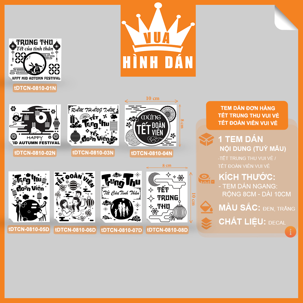 Set 50/100 tem dán mừng TẾT TRUNG THU 8x10cm - tem dán hộp quà, thiệp, túi sản phẩm, kiện hàng 1.057