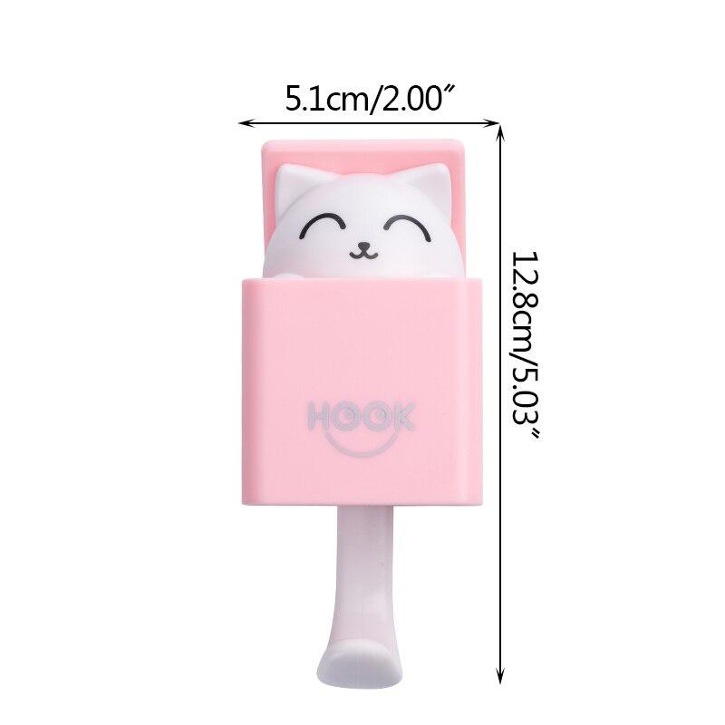 Creative Cute Hidden Cat Wall Hanging Hook for Clothes Hat Scarf Key Cute Animals Hanger Rack Wall Decoration Free Punching