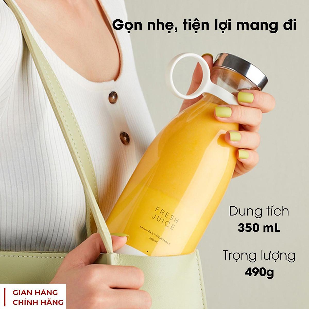 Máy Xay Sinh Tố Cầm Tay Mini Fresh Juice Đa Năng Ép Trái Cây Xay Hoa Quả Pin sạc 1400mAh, - HÀNG CHÍNH HÃNG