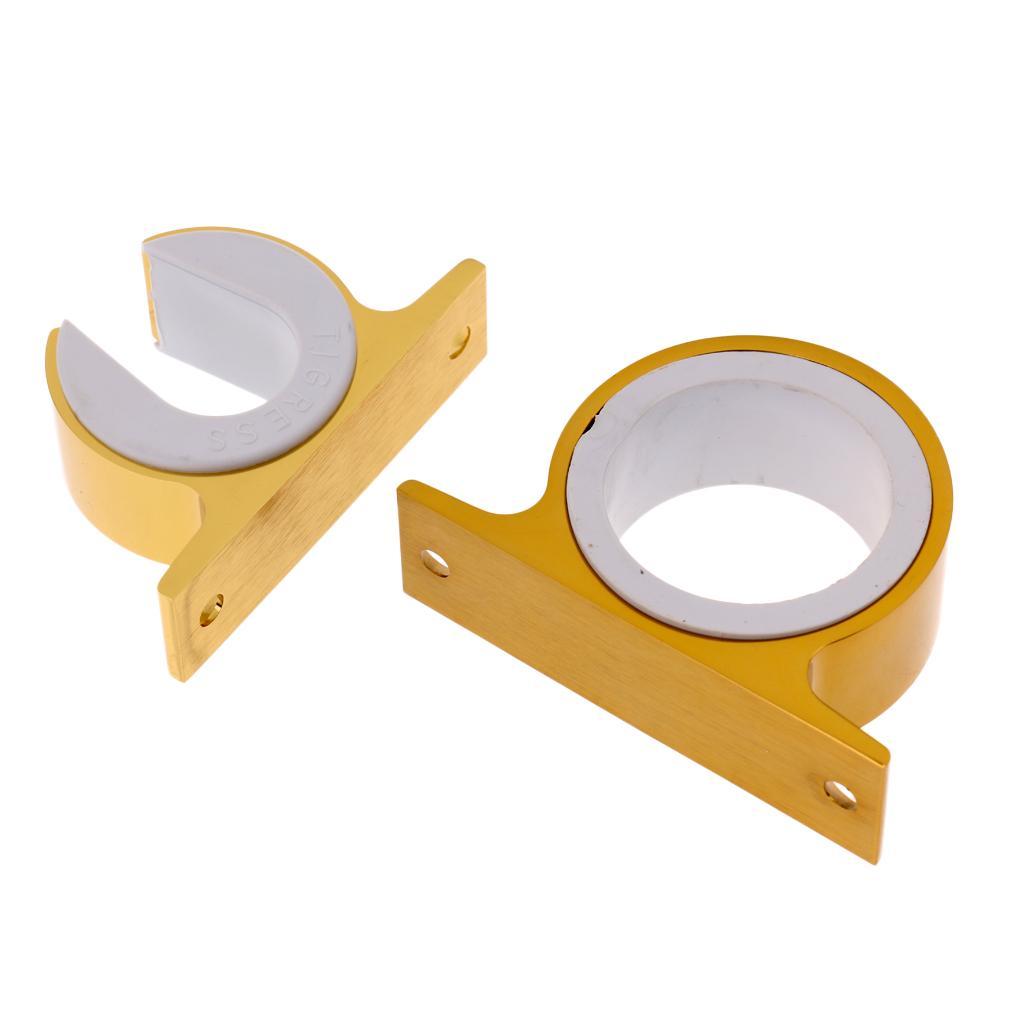4pcs Stainless Steel Fishing Rod Hanger Wall Mounted Pole Bracket Holder Gold