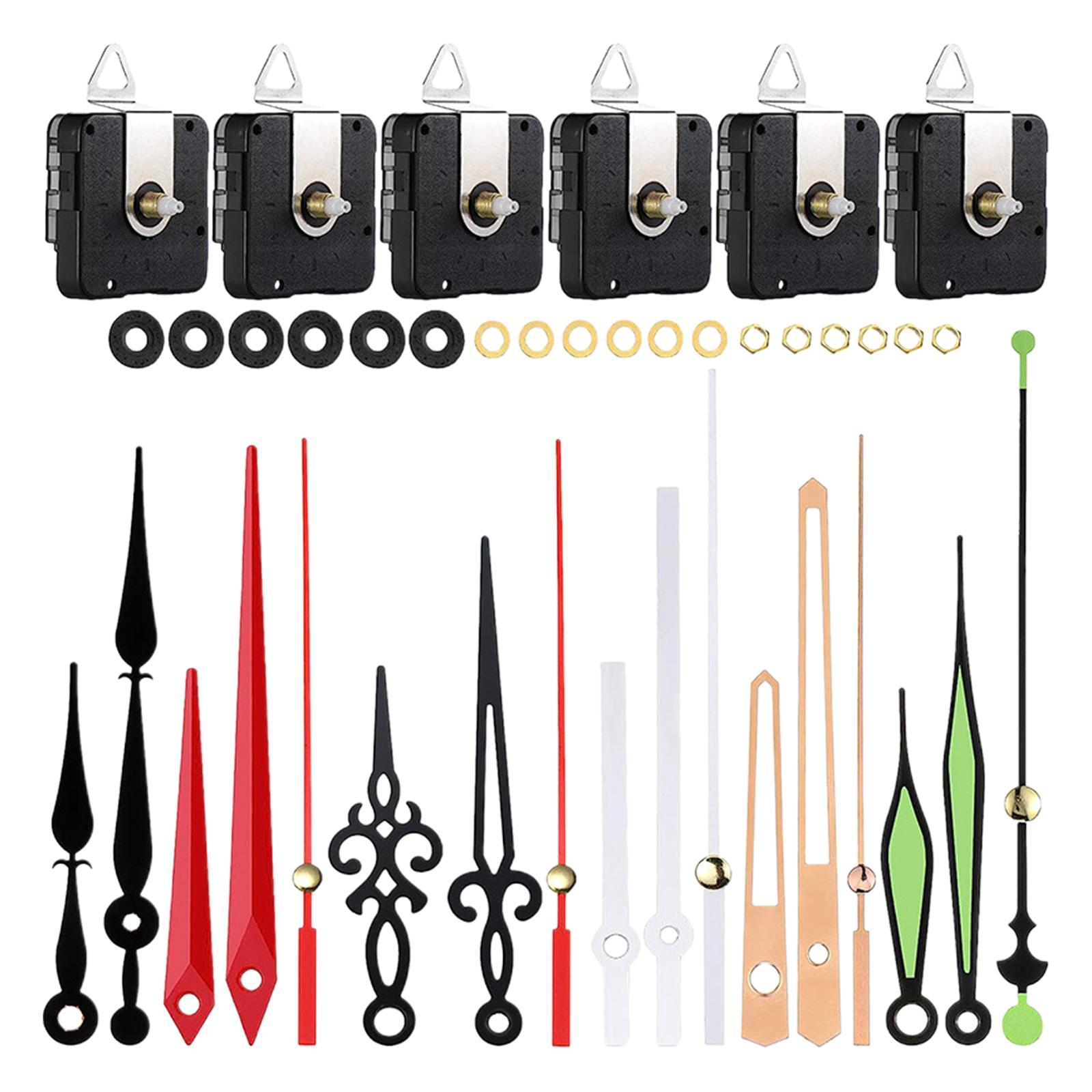 6 Set DIY Wall Clock Movement Mechanism Repair Parts Hanging Clock Mechanism