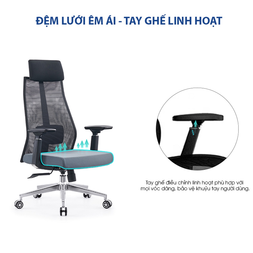 Ghế công thái học GOVI Ergonomic Plato PL15 Thiết kế bảo vệ sức khỏe