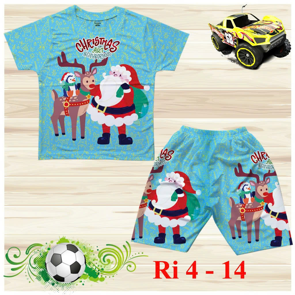 đồ bộ cho bé trai bé gái hình ông già noel giáng sinh an lành từ 10-75kg chất thun lạnh thái mềm mát