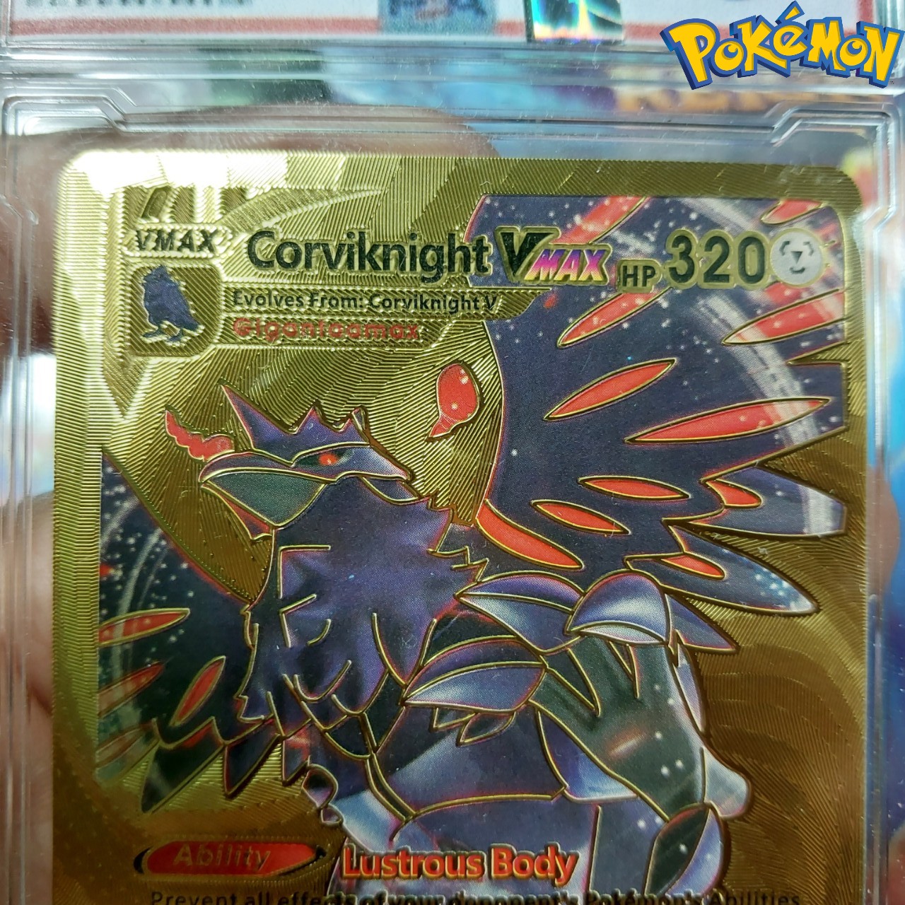 Corviknight VMAX 110 163 thẻ pokemon nhôm mạ vàng hắc ám quạ đen Tặng kèm bảo vệ thẻ 1459 d24 1-41