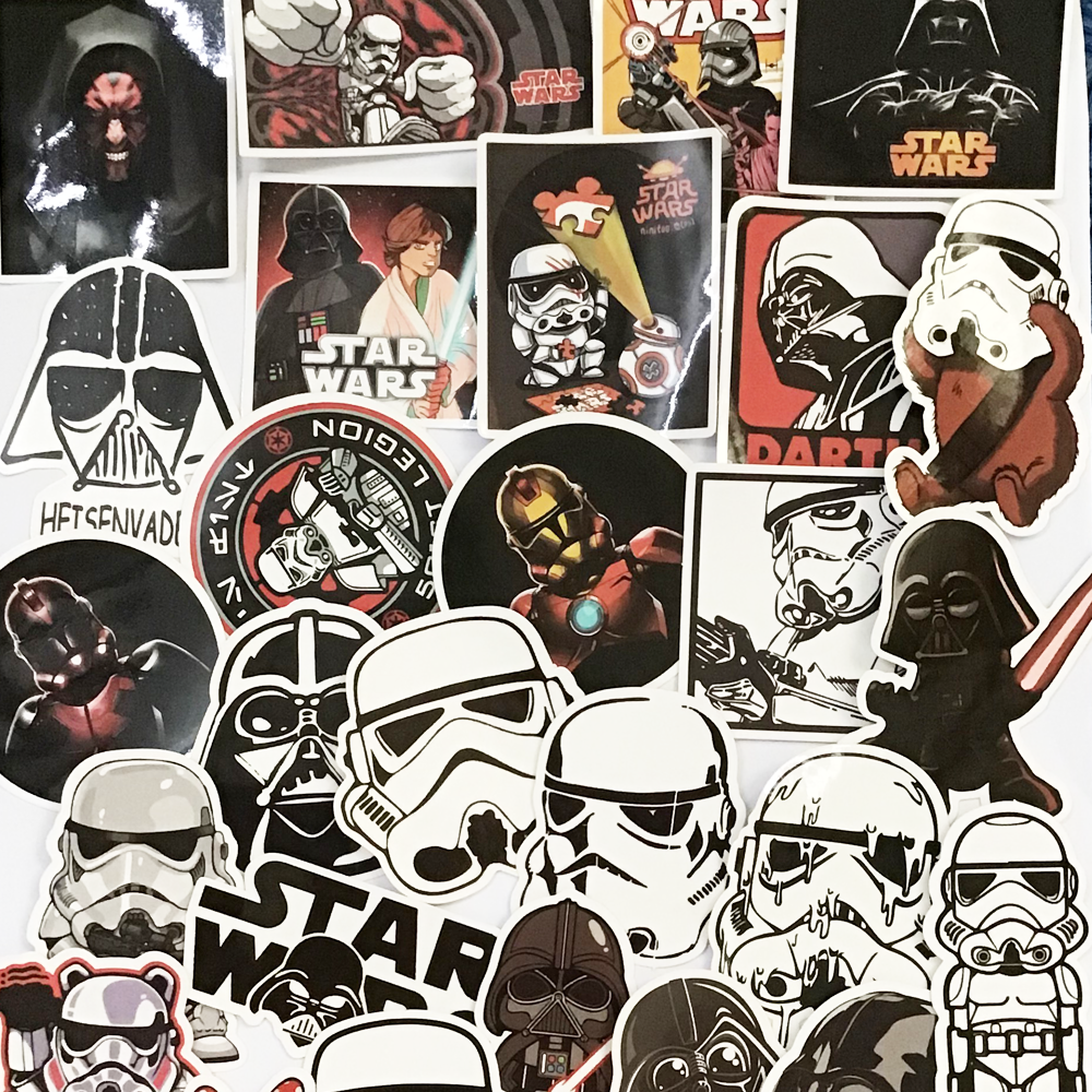 Bộ 50 Sticker Starwars SW50 - Chống Thấm Nước Dán Xe Máy Nón Bảo Hiểm