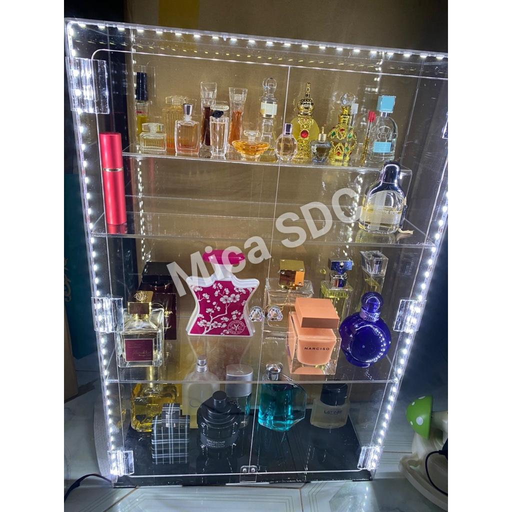 Tủ Mỹ Phẩm Bằng Mica- Tủ trưng bày Nước hoa - Mỹ Phẩm 3 tầng KT 60 x 40 x 15cm