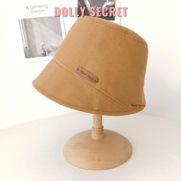 Mũ Bucket vành cụp kaki phong cách Vintage vải trơn, mũ tai bèo chống nắng DOLLY SECRET M08