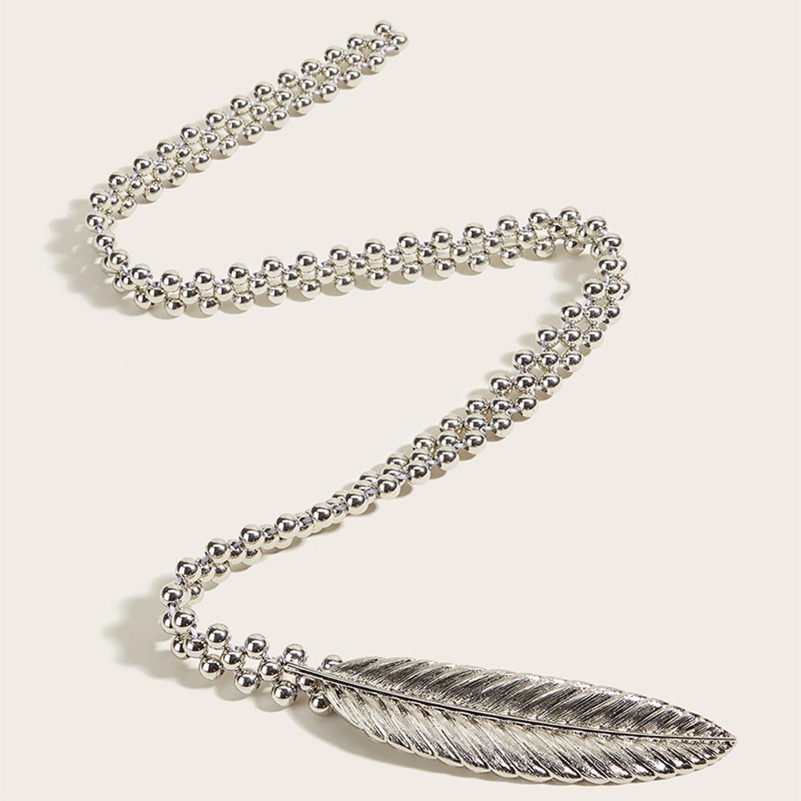 Women's Skinny Belt Metal Chain Waist Belt Elastic Wedding Bridal Belt Waist Band