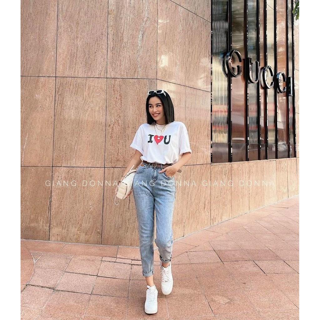 Áo Phông Nữ Tay Lỡ Tim Đỏ Đơn Giản