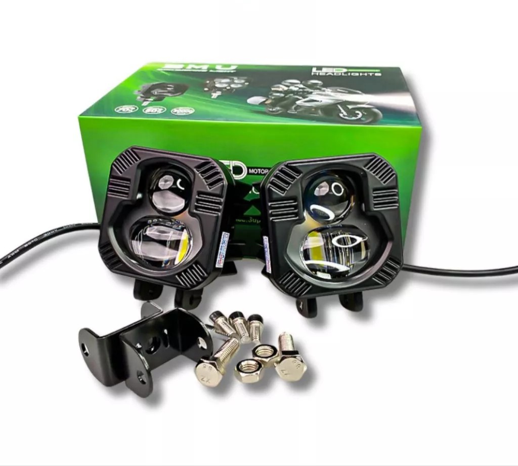 Đèn Trợ Sáng Bi Cầu BMU P66 55W/12.24V/DC Sáng 2 Màu Pha Laser