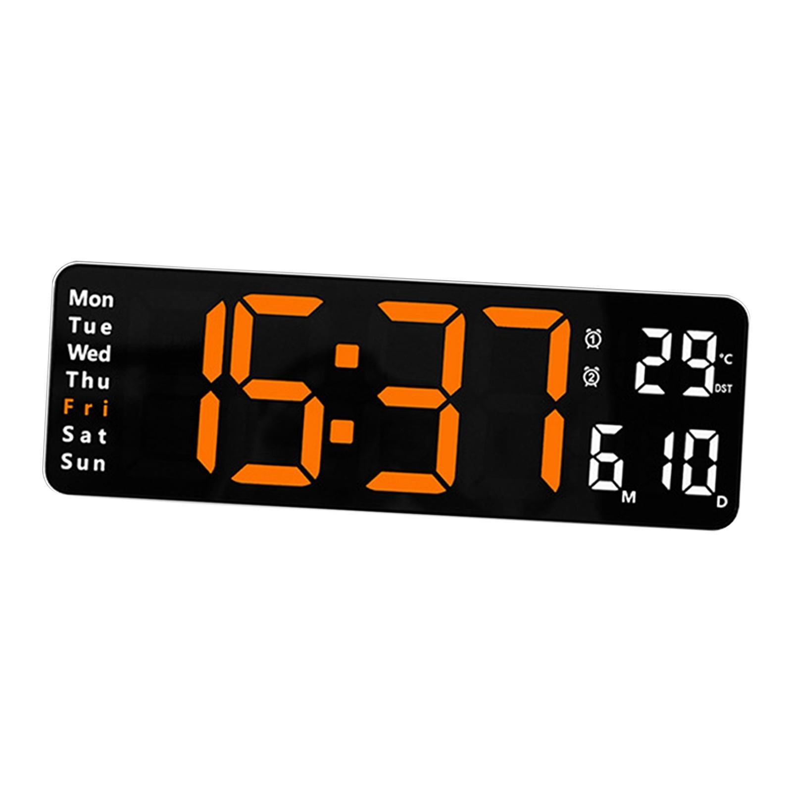 Modern Wall Clock LED Display Mute Hanging Desk Decoration for Home