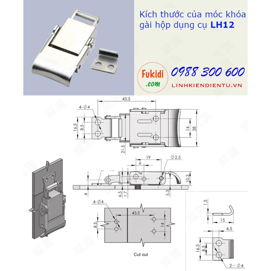 Móc khóa gài hộp dụng cụ LH12, chất liệu inox 304