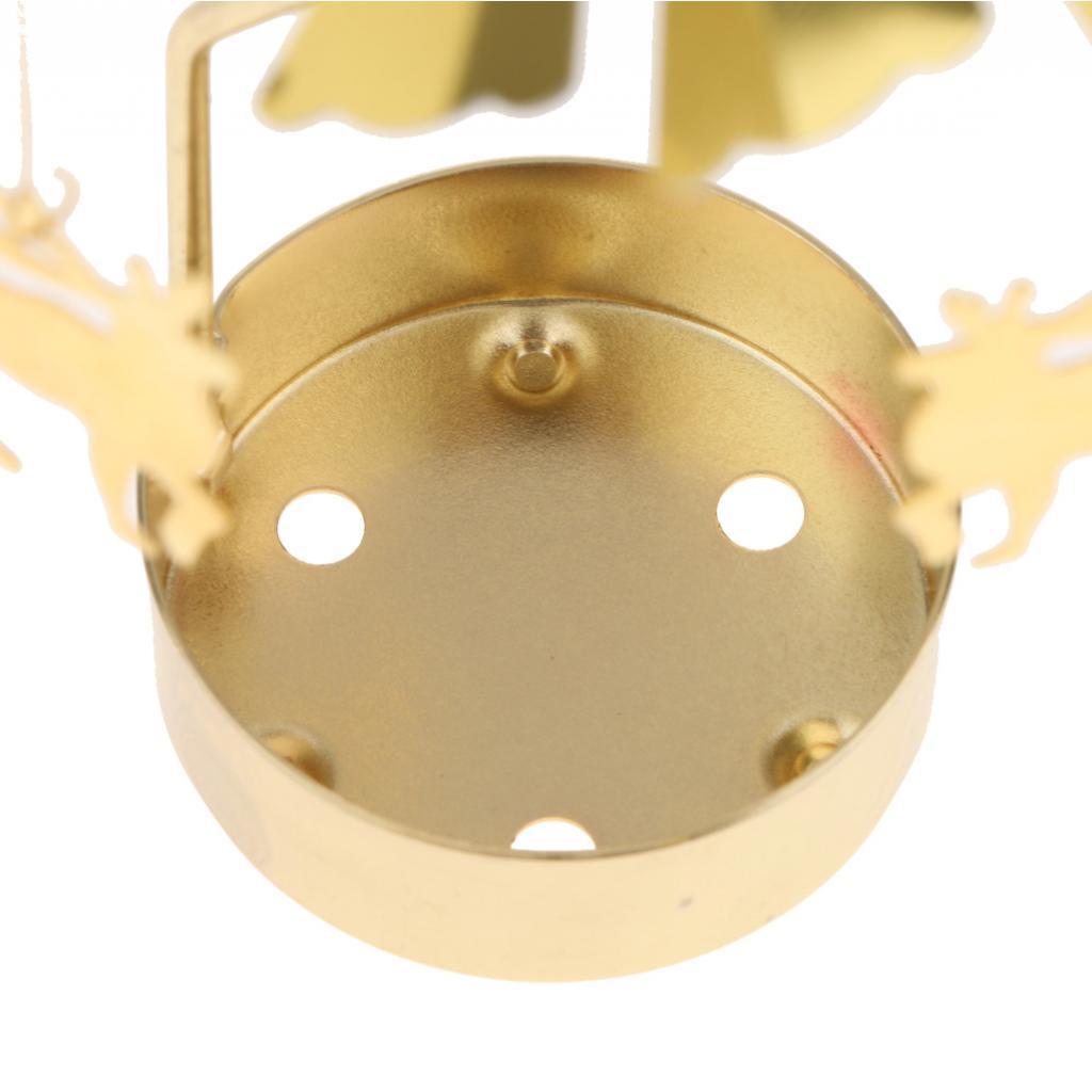 5xChristmas Windmill Decor Rotating Candle Tea Light Holder Candlestick Gift
