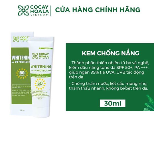 Kem Chống Nắng Bơ Nghệ Kiềm Dầu, Chống Thấm Nước, Nâng tông da SPF50+ PA+++ 30ml