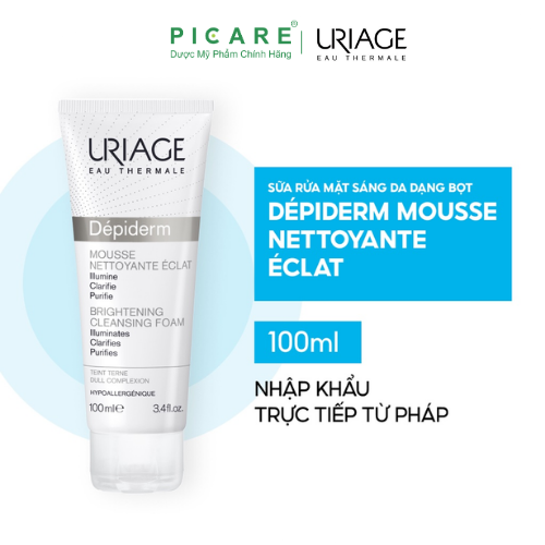 Sữa Rửa Mặt Tạo Bọt Dưỡng Sáng Da Uriage Depiderm White Mousse Nettoyante Eclaircissant (100ml)