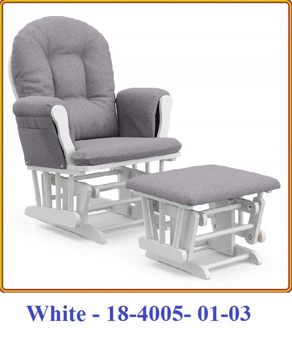 Ghế trượt thư giãn Rocking Chair Juno Sofa khung màu trắng nệm xám KT 70 x 74 x 102 cm