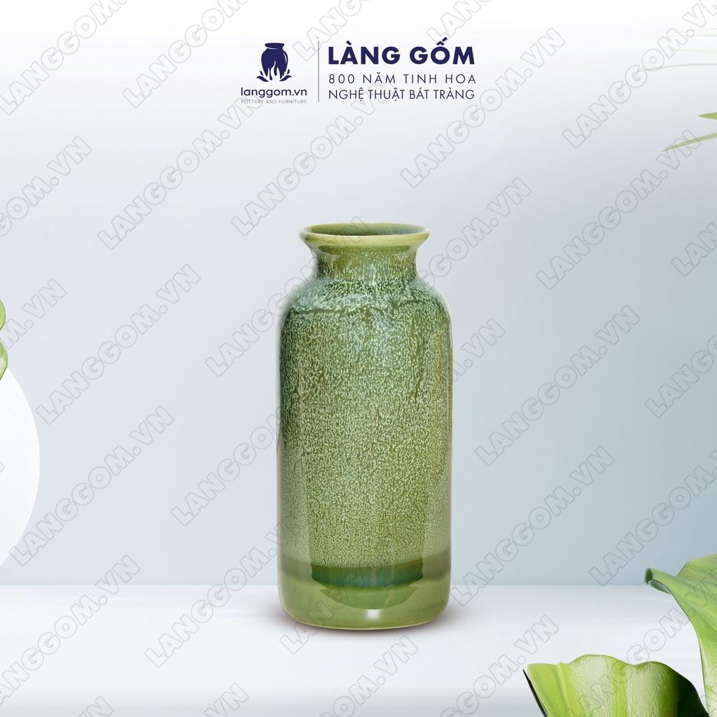 Bình hoa, lọ hoa Gốm sứ Bát Tràng cao cấp Men hỏa biến chai dùng làm quà tặng, trang trí - Làng Gốm Bát Tràng