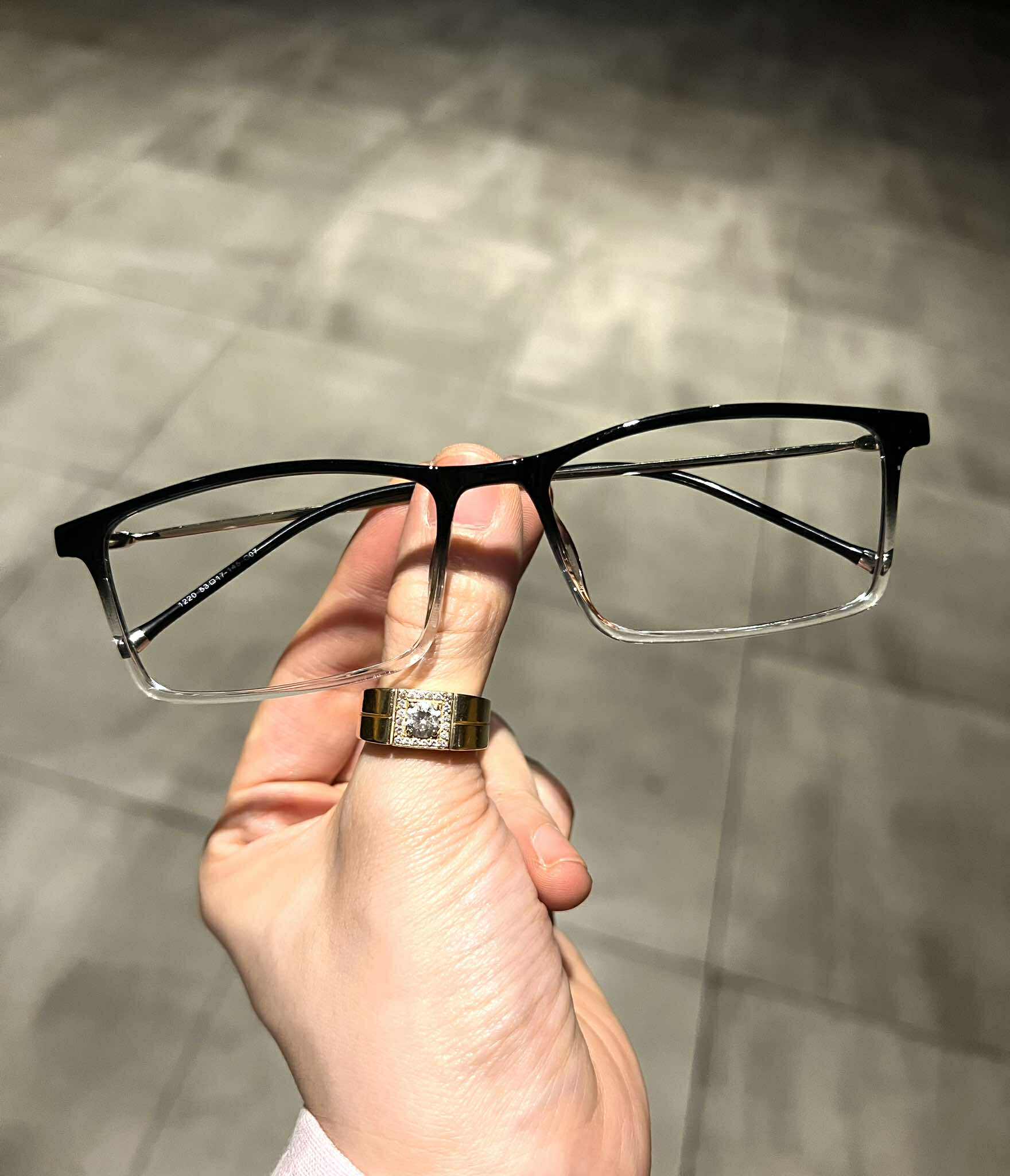 Kính thời trang dáng chữ nhật nhỏ gọng kim loại nhẹ cho nam nữ