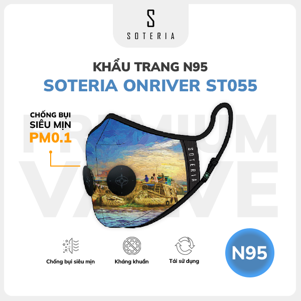 Khẩu trang thời trang Soteria OnRiver ST055 - N95 lọc 99% bụi mịn 0.1 micro