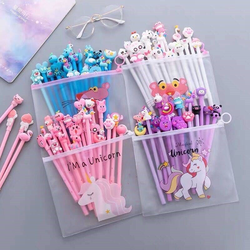 COMBO MỰC TÍM 20 CÂY BÚT BI NƯỚC HOẠT HÌNH UNICORN - JL - (GIAO MẪU NGẪU NHIÊN)