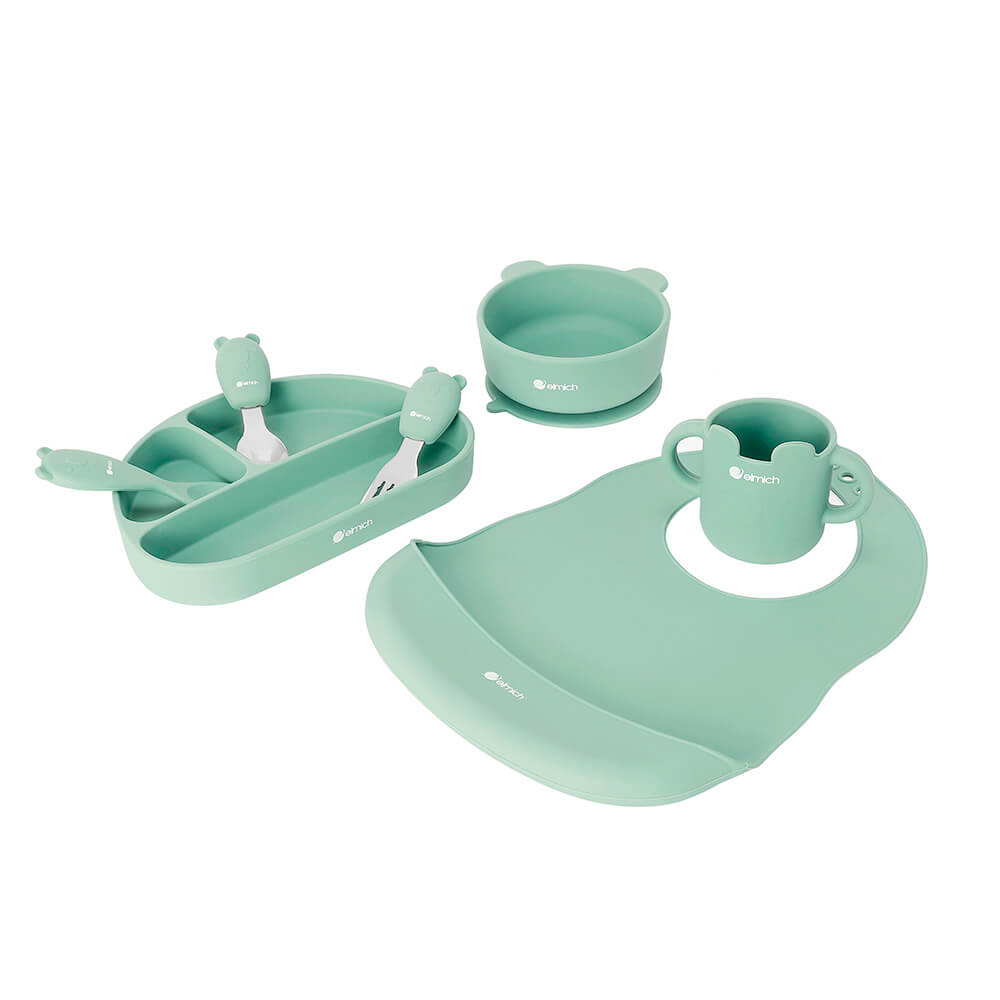 Bộ Ăn Dặm 7 Món Silicone Cao Cấp Elmich Babycare EL-0011, Hàng Chính Hãng, An Toàn Sức Khỏe -JoyMall