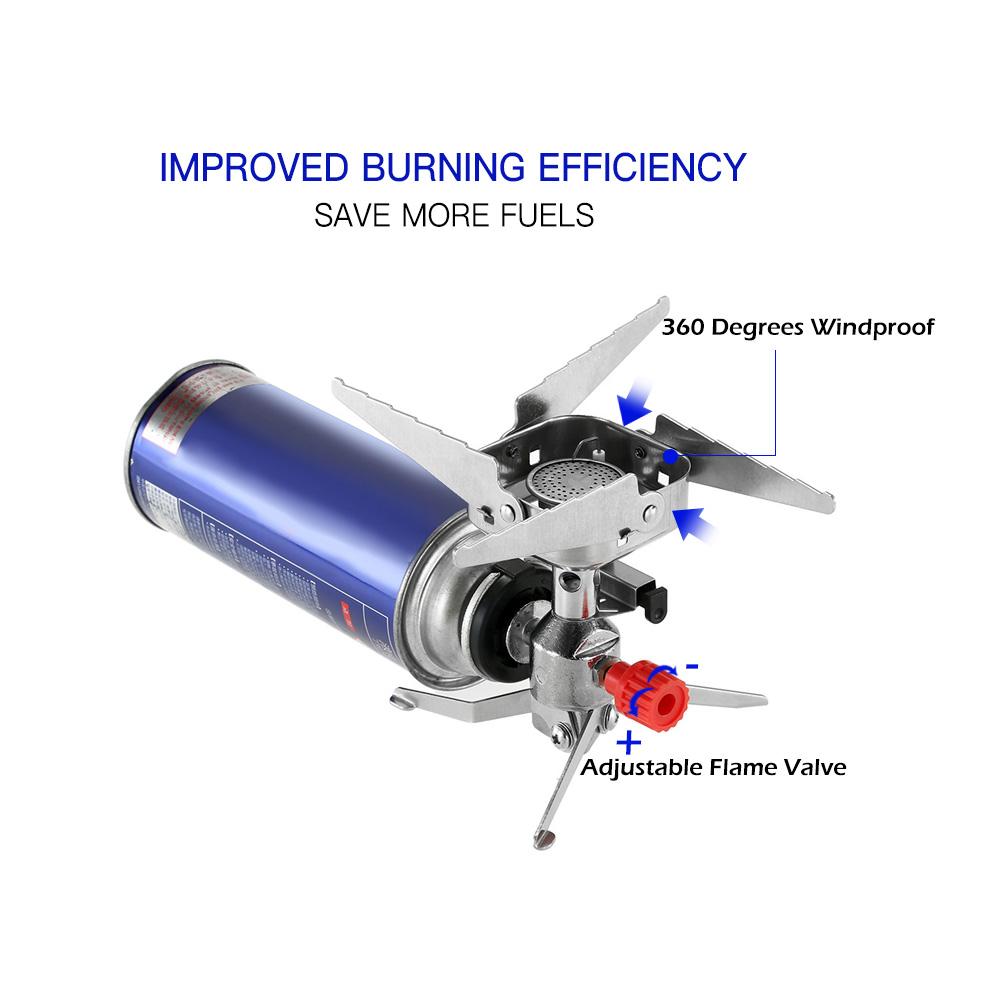 Bếp gas cắm trại di động ngoài trời với hệ thống đánh lửa Piezo