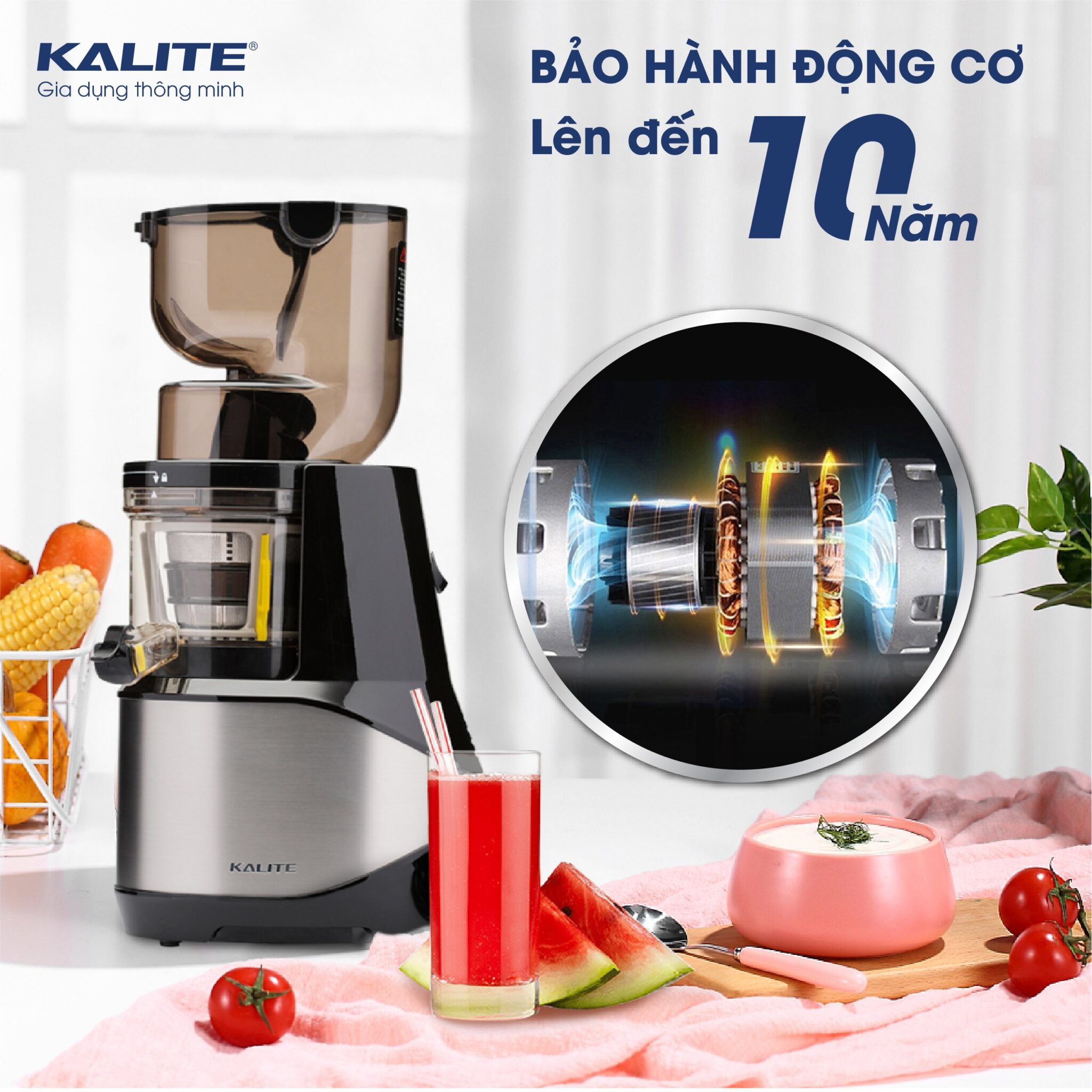 Máy Ép Chậm Châu Âu KALITE KL-599 Công Suất 400W - Hàng Chính Hãng