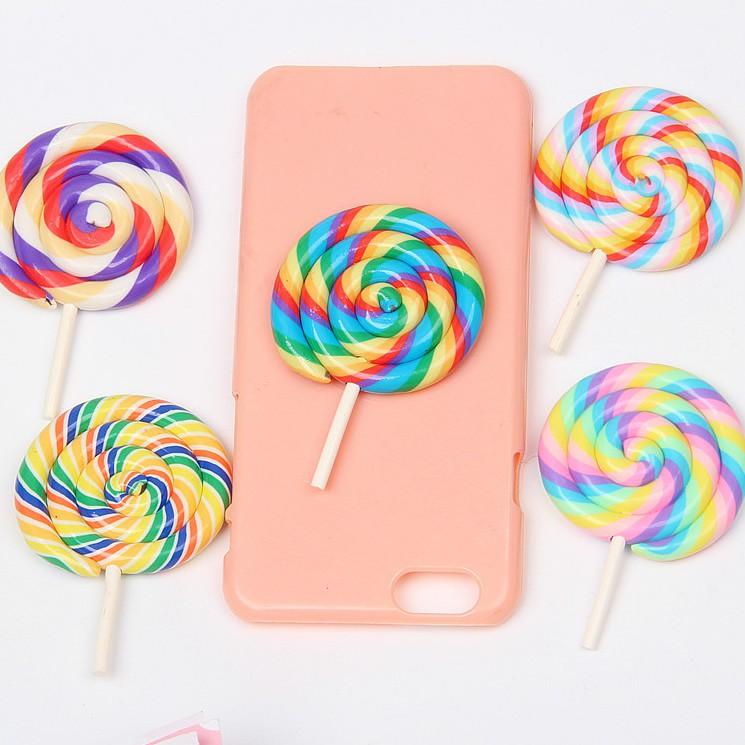 Chuyên Charm * Charm kẹo mút cầu vồng cỡ lớn cho các bạn trang trí vỏ ốp điện thoại, DIY