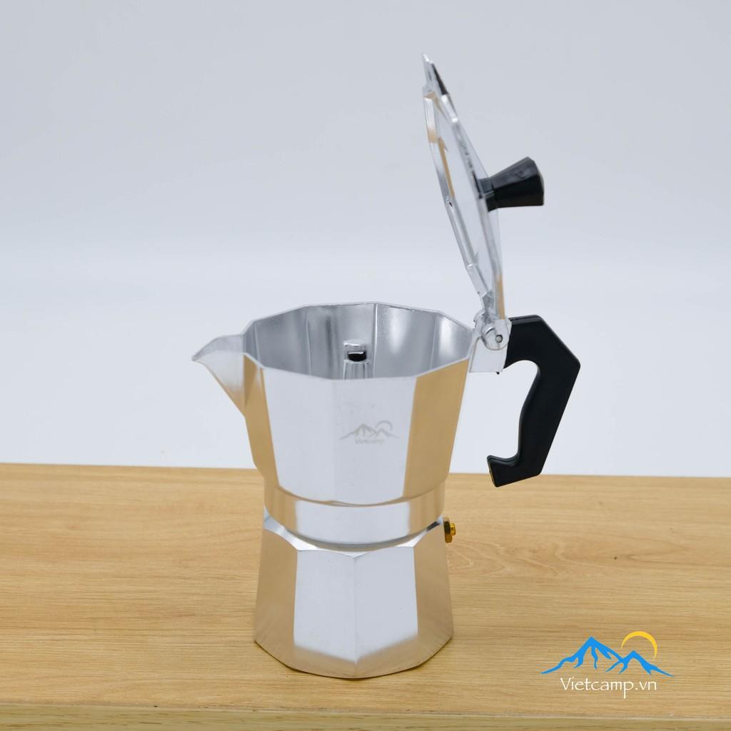 Bình đun cafe Espresso siêu tốc Moka Pot màu bạc 250ml