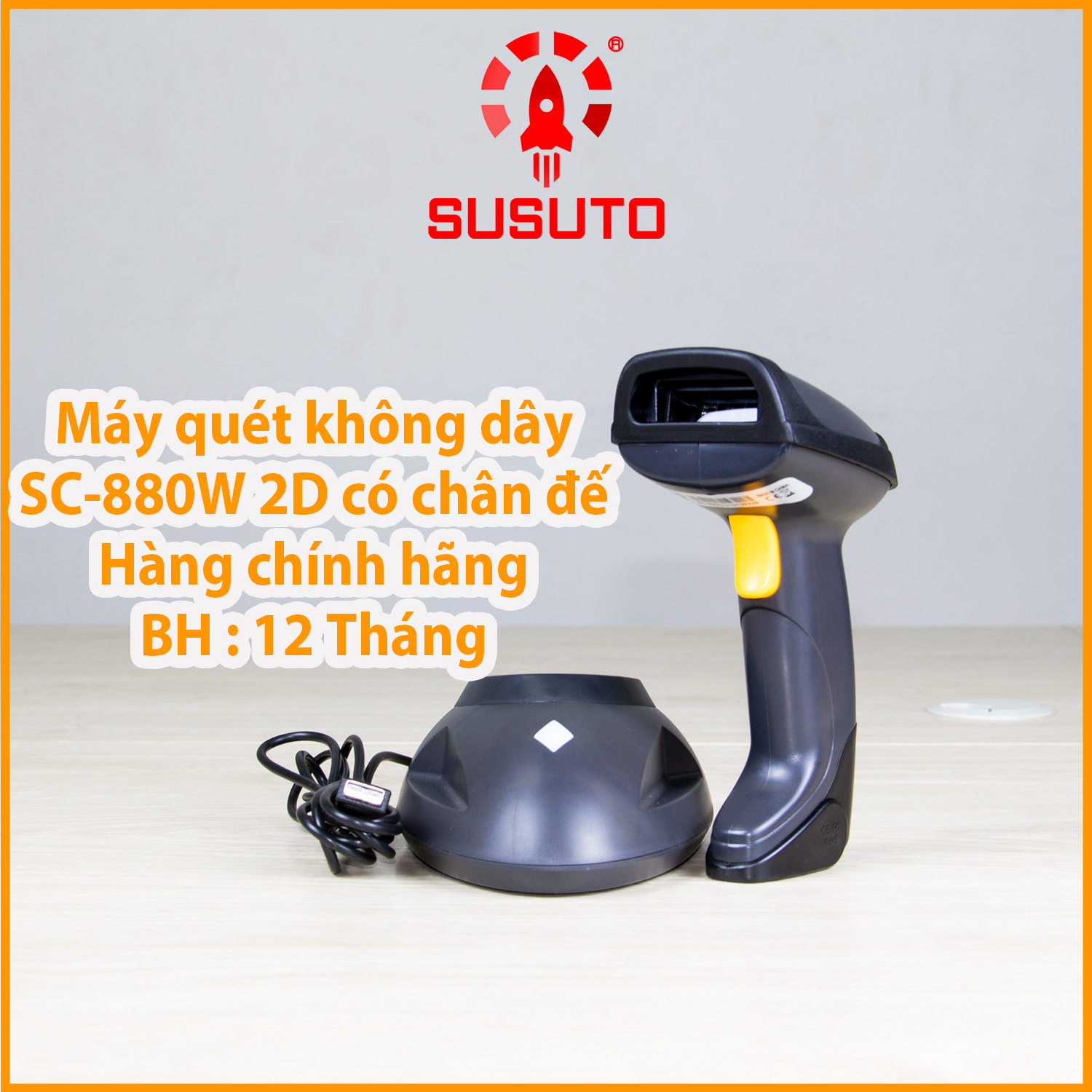 Máy quét mã vạch cầm tay không dây 2D SC-880W (Hàng chính hãng)