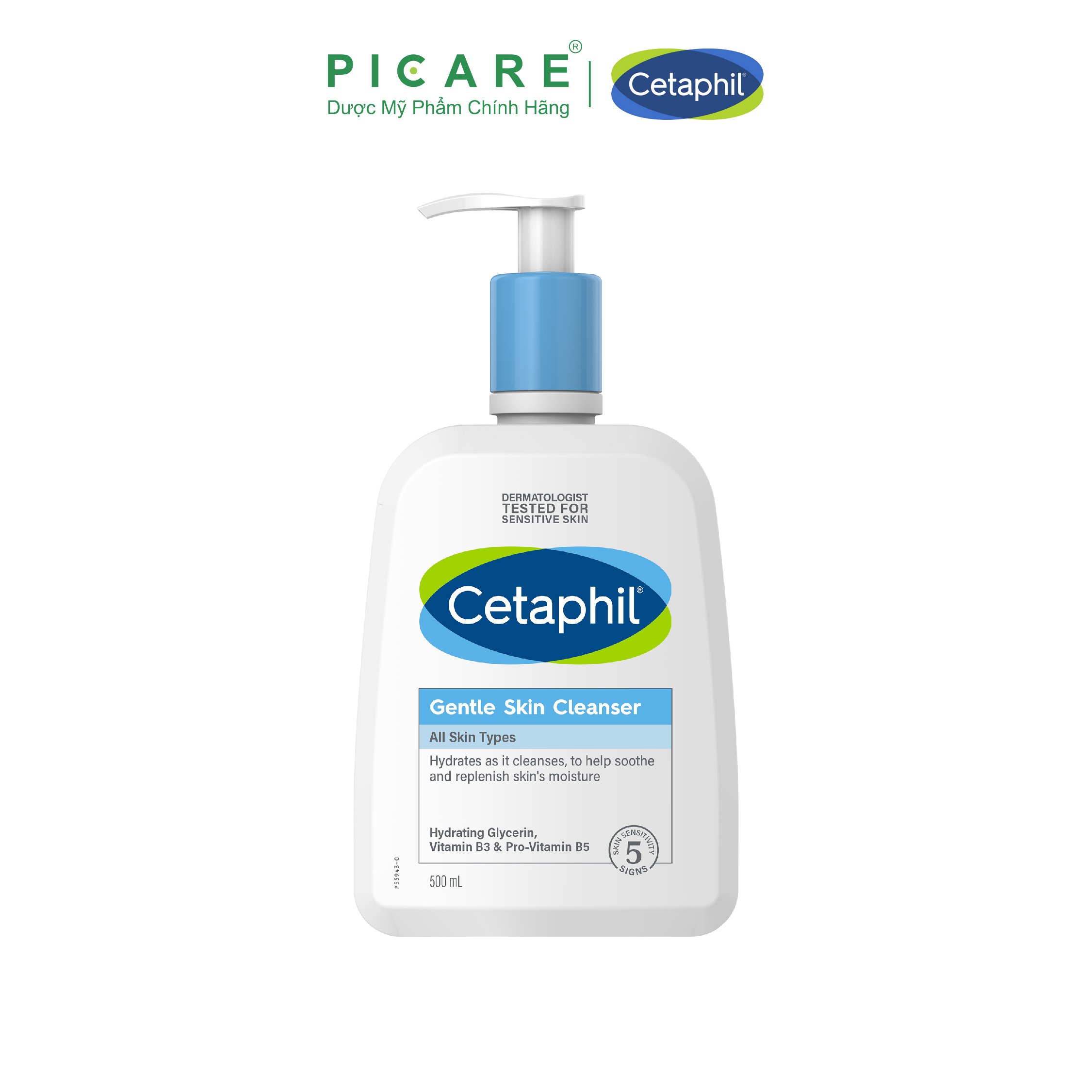 Sữa rửa mặt dịu lành cho da nhạy cảm Cetaphil Gentle Skin Cleanser 500ml