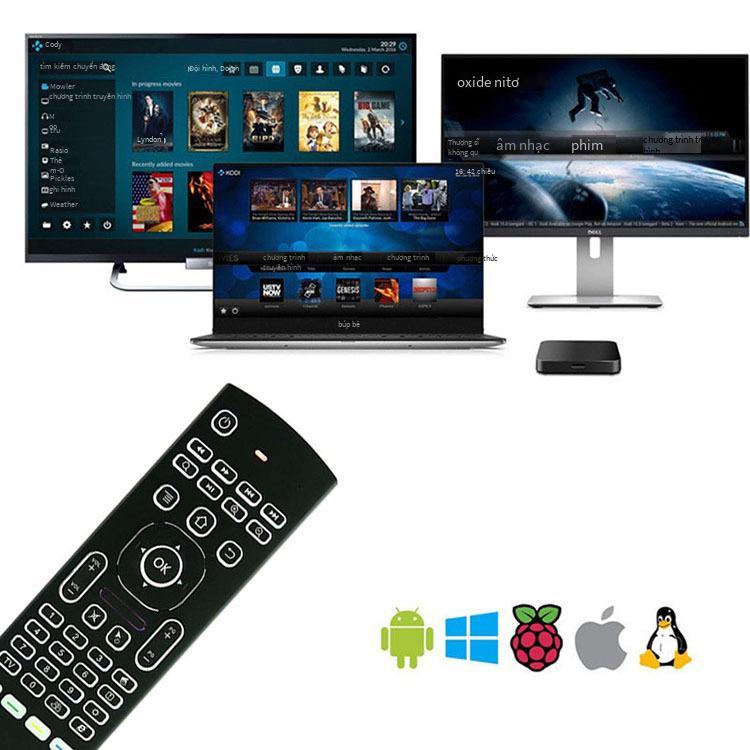 Phong cách mới nhất Chuột không dây thông minh MX3 2.4G con quay hồi chuyển 6 trục hai mặt màu đèn nền phiên bản bàn phím điều khiển từ xa