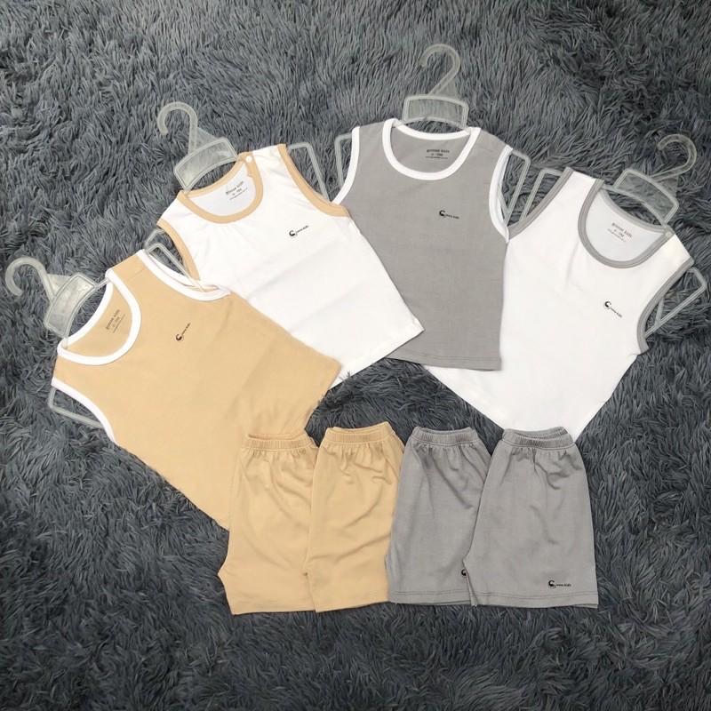 Bộ thun cộc ba lỗ minky mềm mịn siêu xinh cho bé