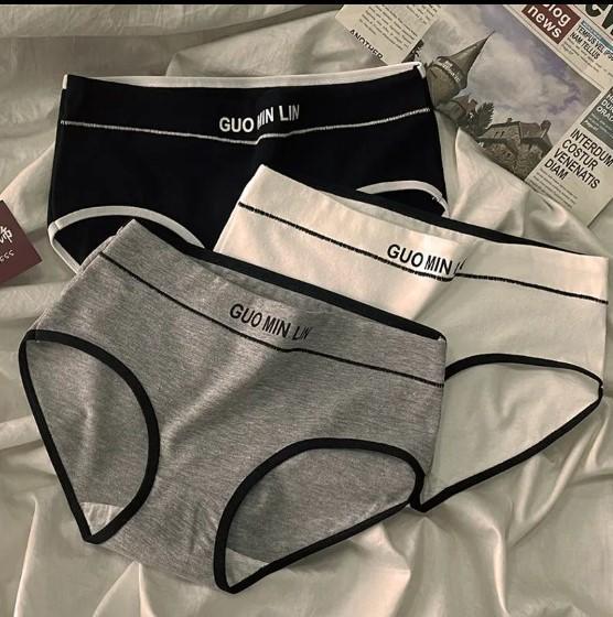 Quần lót nữ cotton caocấp nội địa Trung GuoMinLin VIỀN KẺ, thấm hút mồ hôi tốt, mềm mại, ômdáng Wo