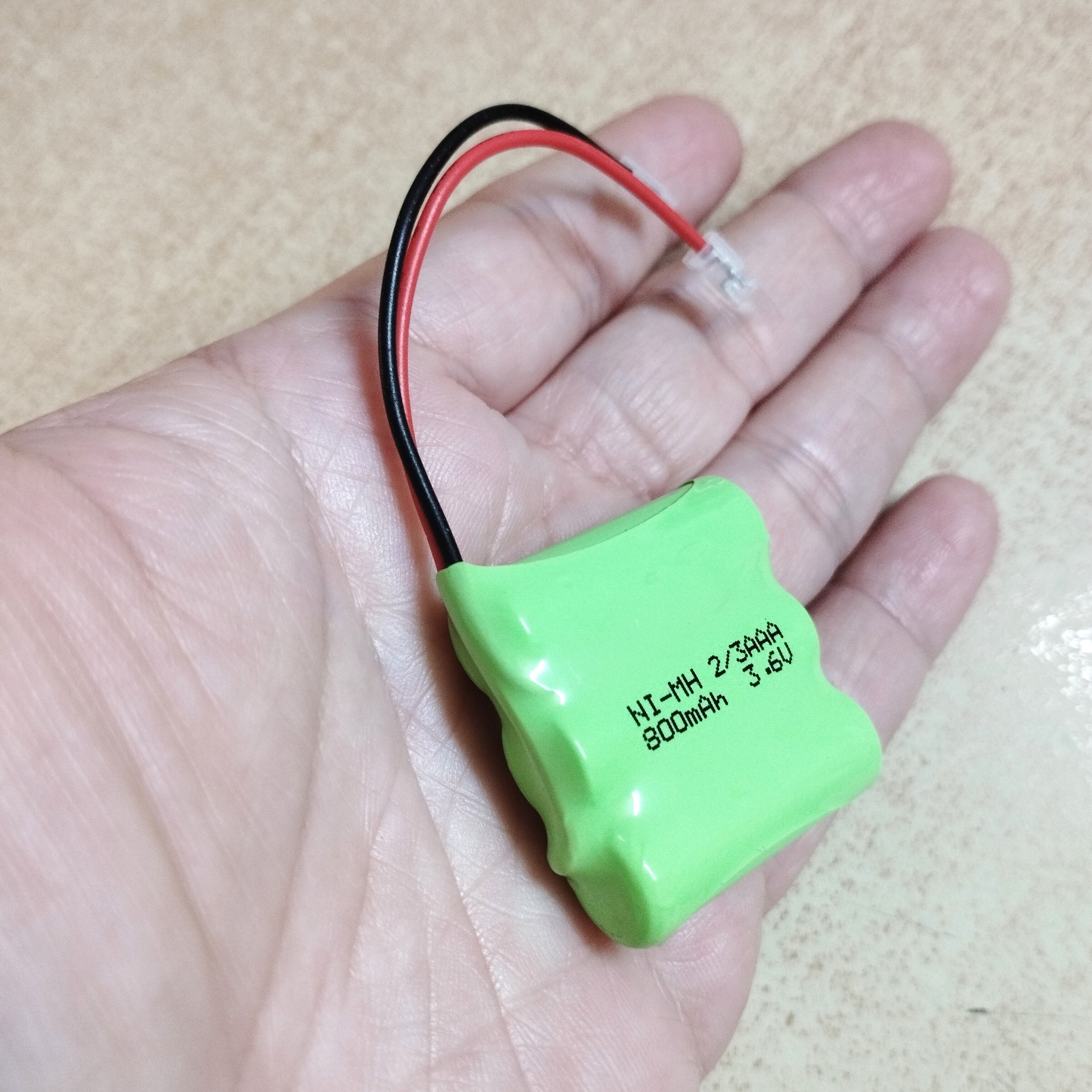 Pin sạc 3.6V dung lượng 800mAh loại ngắn 2/3AAA