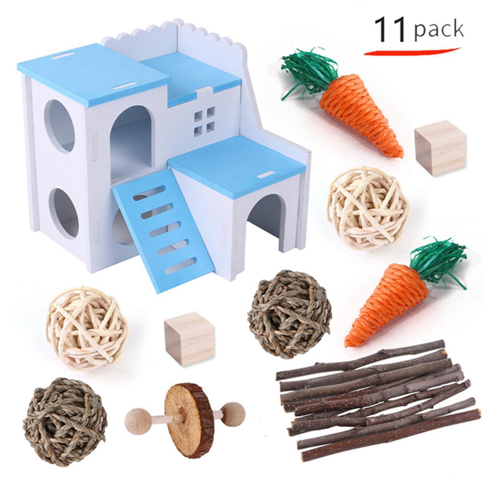 Hamster Chew Toys Wood Branches Small Pet Molar Toys for Parrot Hamster Mice