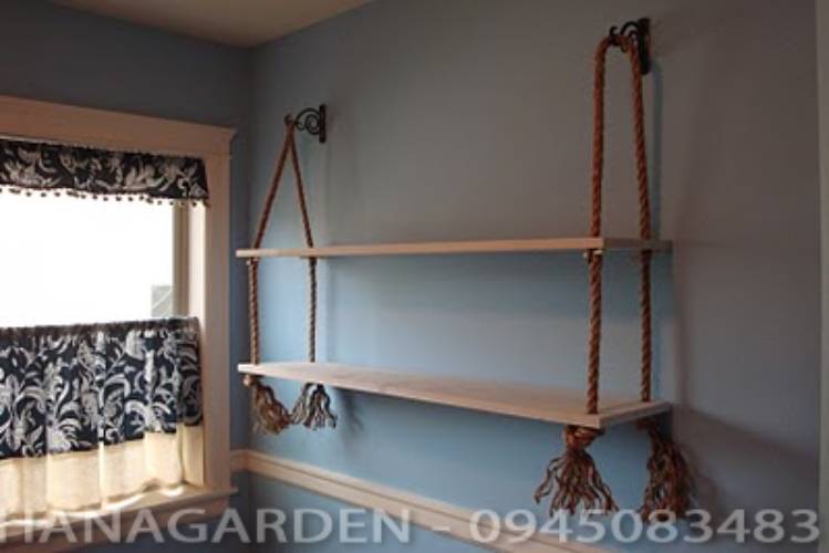 Kệ 2 Tầng Treo Tường BẢN TO 80x20CM HANAGARDEN GIÁ TỐT Gỗ Cao Su Ghép Trang Trí Dùng Làm Kệ Treo Tường, Kệ Sách