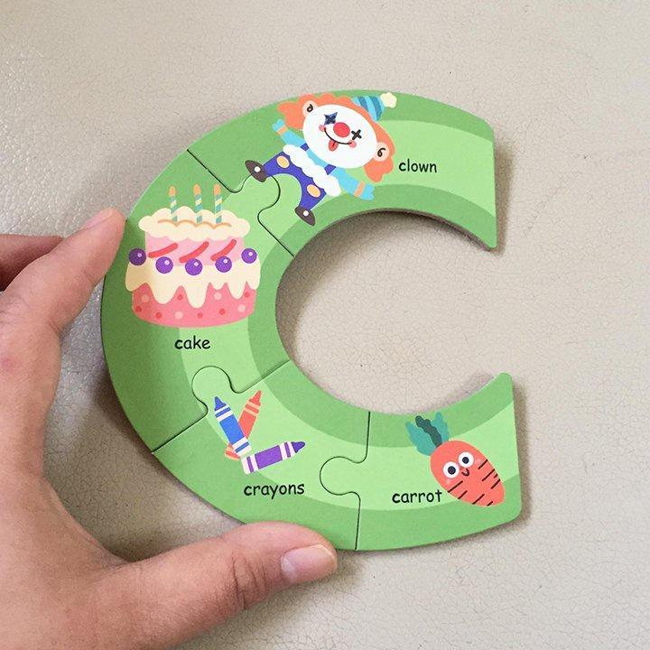 Bộ Xếp Hình Chữ Cái Tiếng Anh Alphabet Animal Jigsaw Chất Liệu Gỗ Cao Cấp Giúp Bé Học Hiệu Quả - Đồ Chơi Giáo Dục