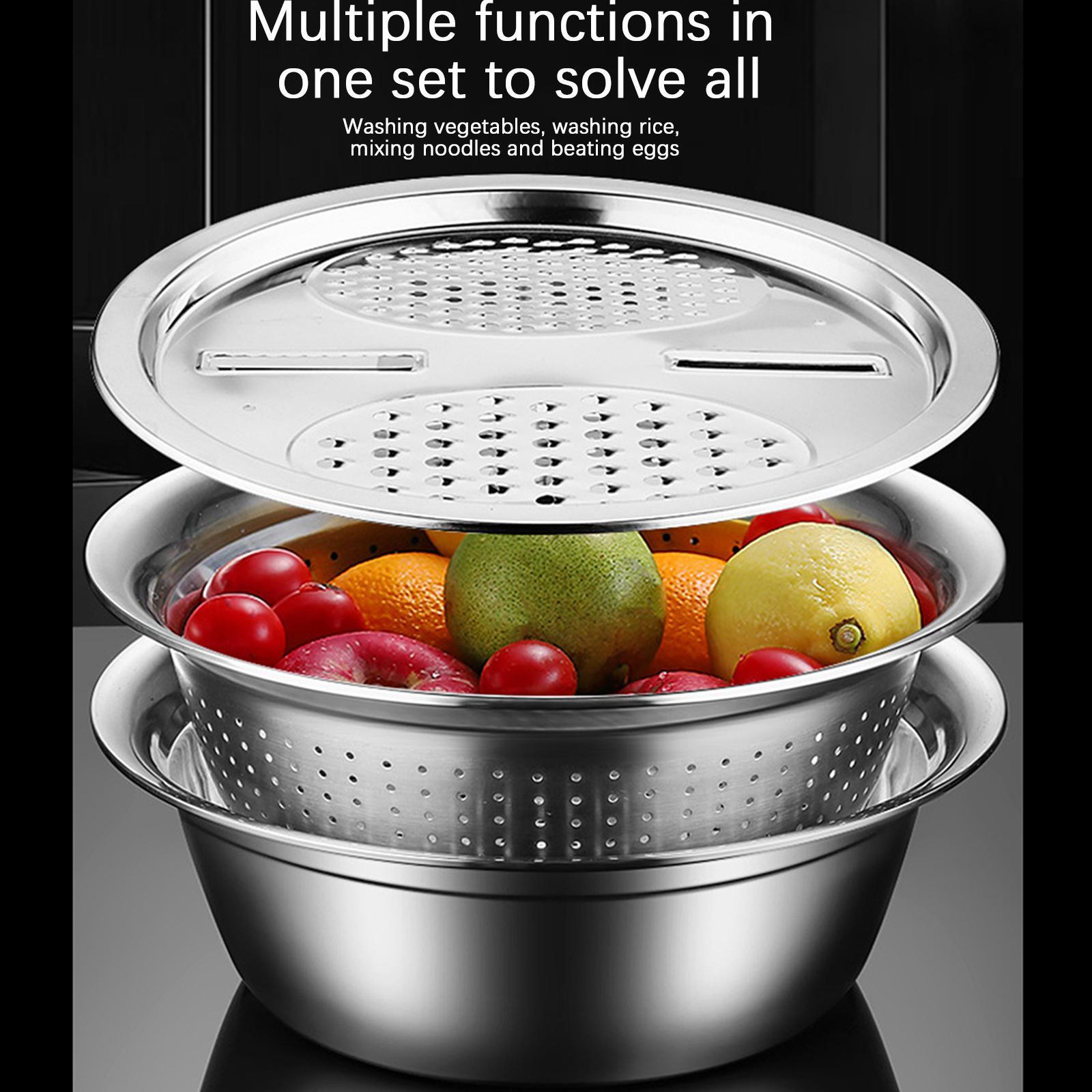 Stainless Steel Basin Portable Ginger Grater Basket Drain Basket Household